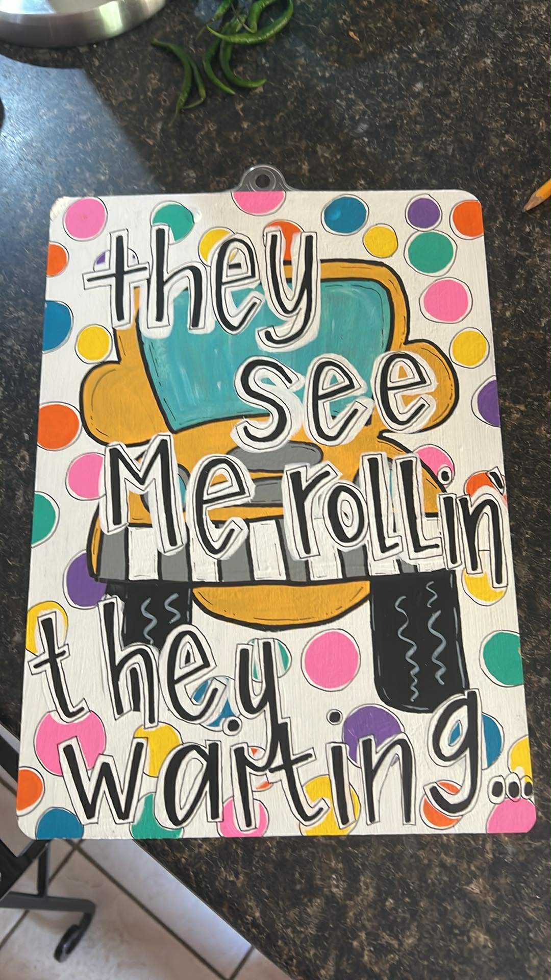 Handpainted Clipboard