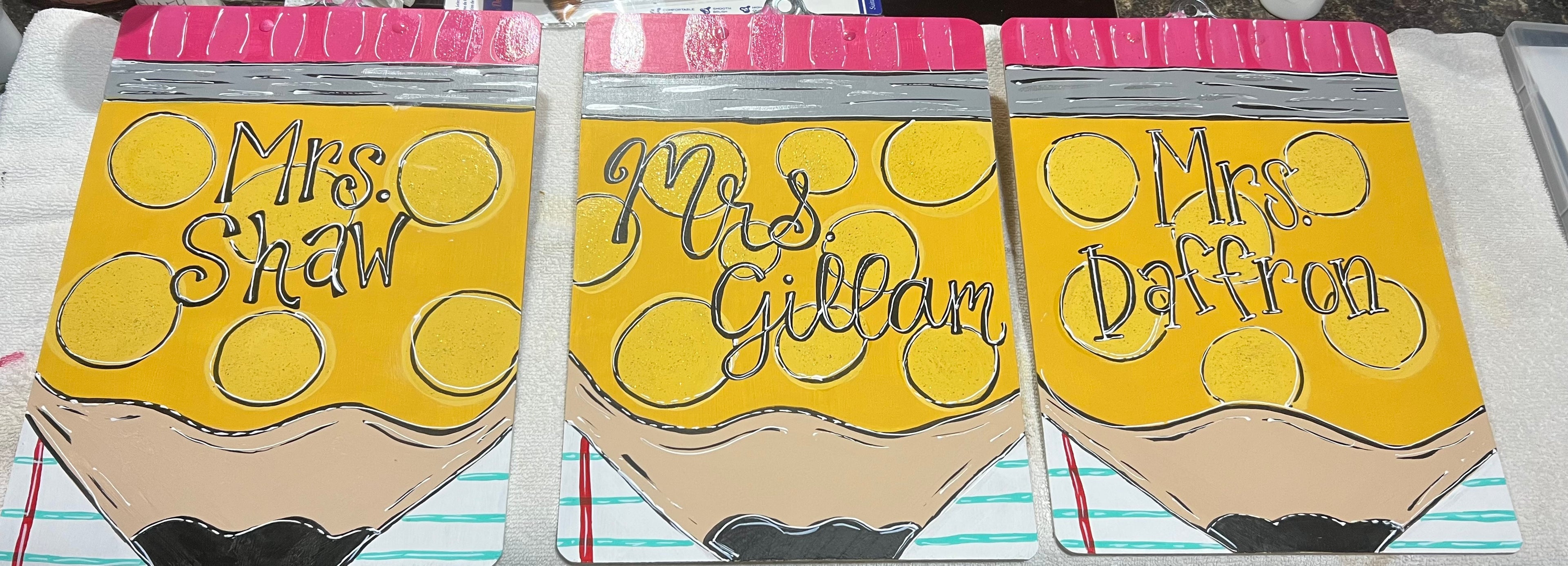 Custom Handpainted Clipboard