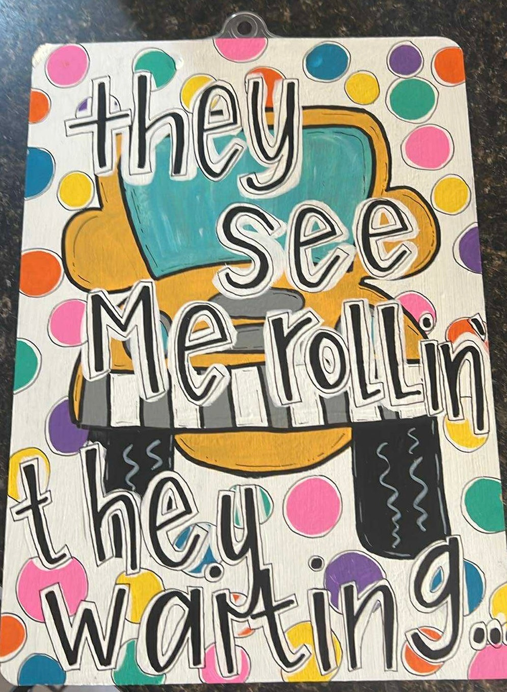 Custom Handpainted Clipboard